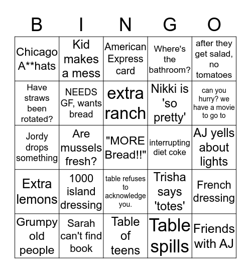 Maria's  Bingo Card