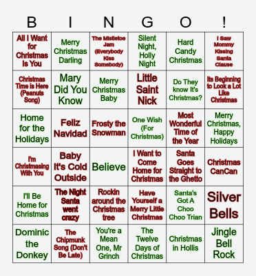 12+++ Days of Christmas Bingo Card