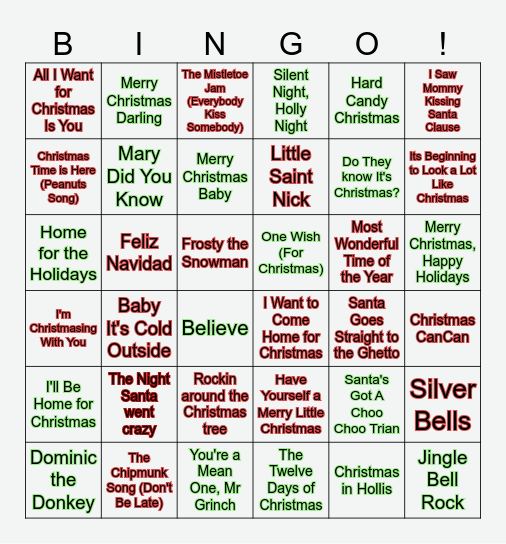 12+++ Days of Christmas Bingo Card