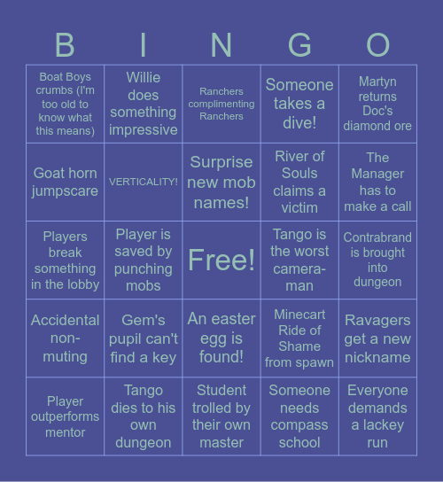 Decked Out 2 SATURDAY Bingo Card