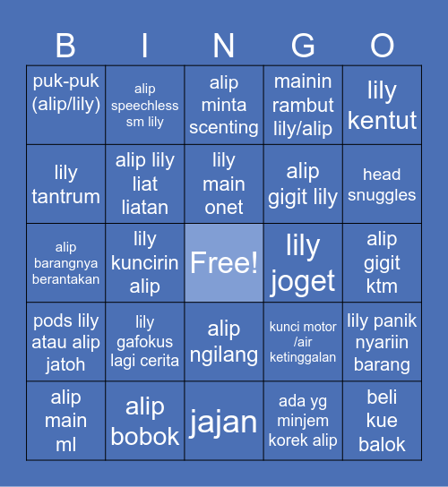 lily dan aip bingo 💥🌟 Bingo Card