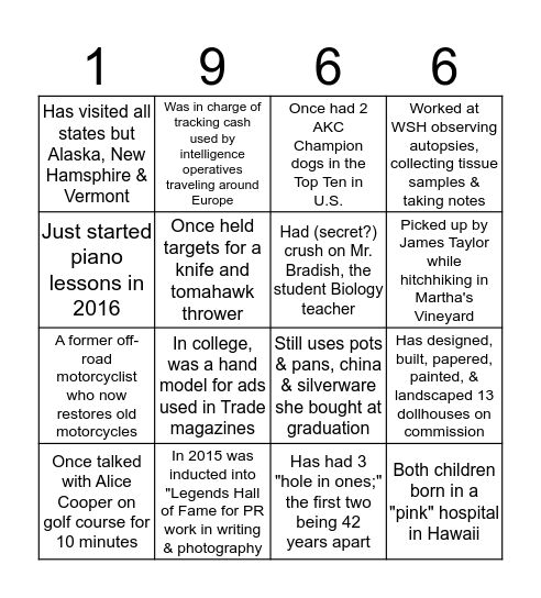 CLASSMATE BINGO Card