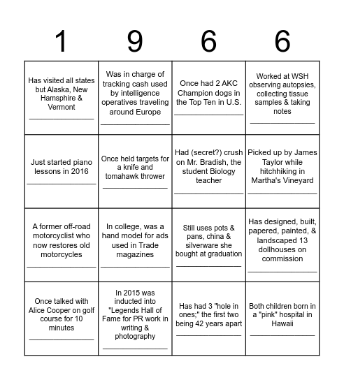 CLASSMATE BINGO Card