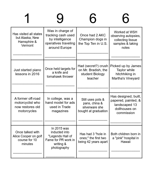 CLASSMATE BINGO Card