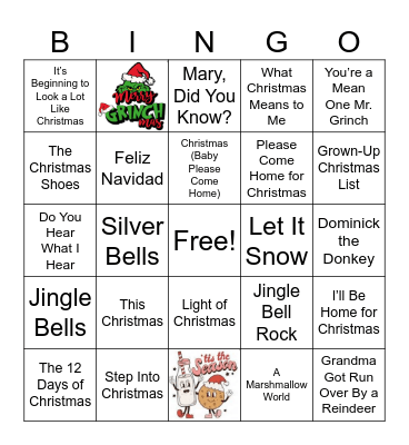 UTS Christmas Bingo Card