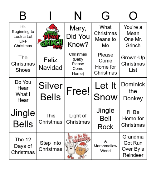 UTS Christmas Bingo Card