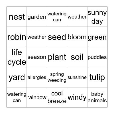 SPRING BINGO Card