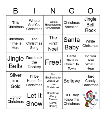 UTS IS XMAS Bingo Card