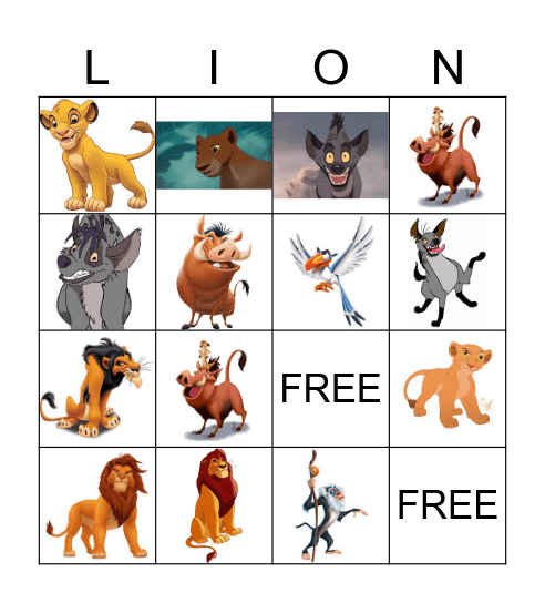 Lion King Bingo Printables
