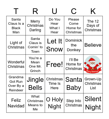 UTS IS XMAS Bingo Card