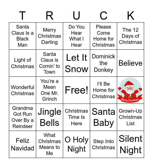 UTS IS XMAS Bingo Card