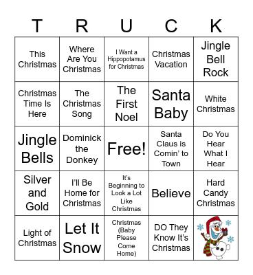 UTS IS XMAS BINGO Card