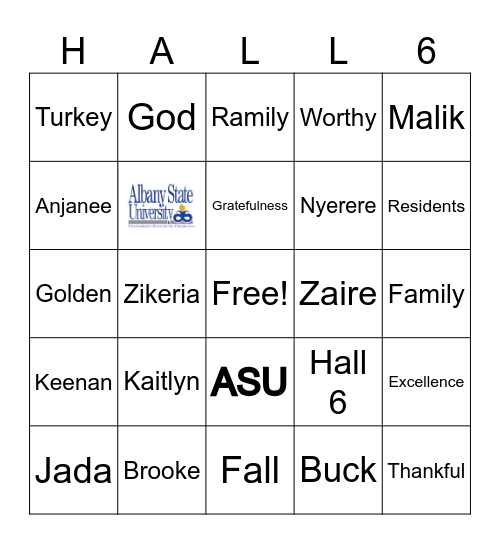 Dormsgiving!!! Bingo Card