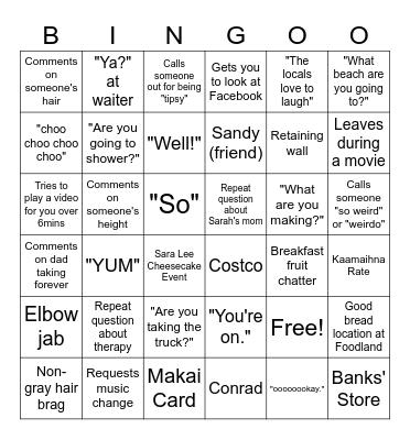 Holiday 2023 Bingo Card