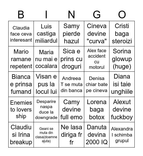 Bingo Clasa 2023-2025 Bingo Card