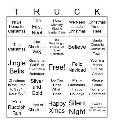 UTS IS XMAS BINGO Card