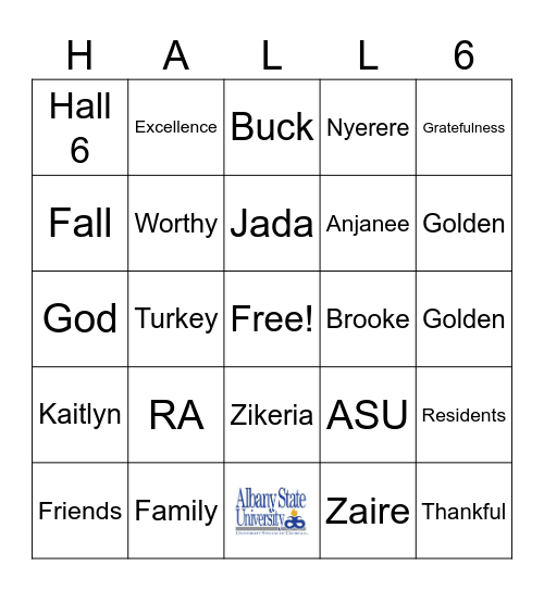 Dormsgiving!!! Bingo Card