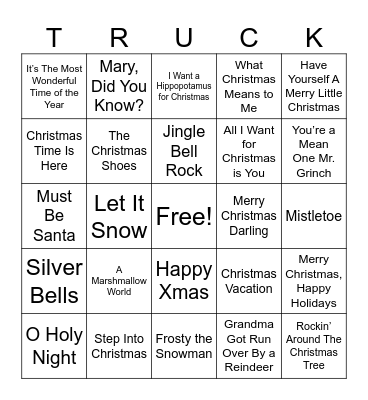 UTS IS XMAS BINGO Card