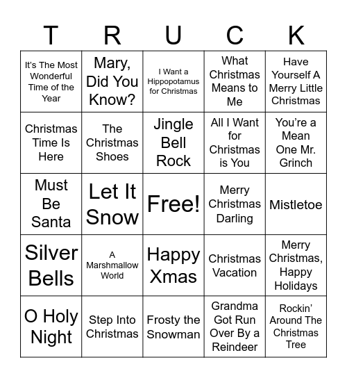 UTS IS XMAS BINGO Card