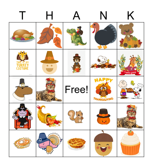 Thanksgivings Bingo Card