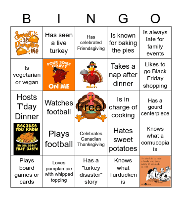 Friendsgiving BINGO Card