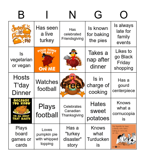 Friendsgiving BINGO Card