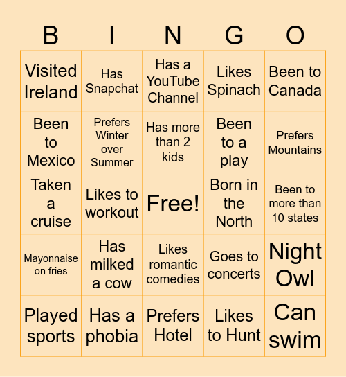 Resource Center Bingo Card