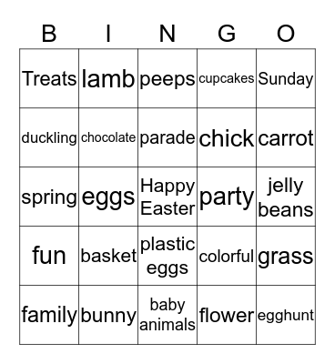 Easter Bingo Card