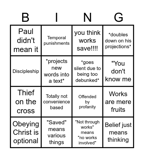 Worker Copes Bingo Card