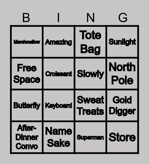 Proyecto Especial Vocabulario Bingo Card