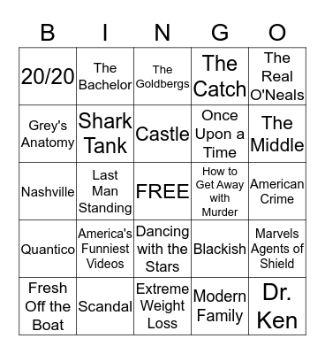 ABC Bingo Card