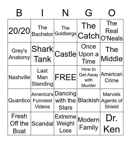 ABC Bingo Card