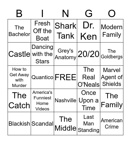 ABC Bingo Card