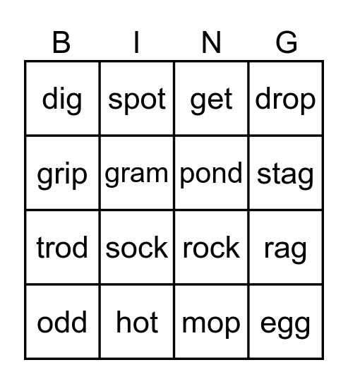 Bingo Game-g&o Bingo Card