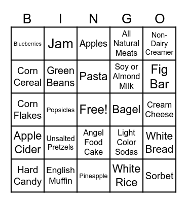 North Ave Holiday Low Phosphorus Bingo Card