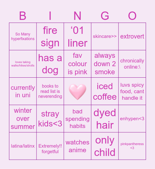 makkie’s bingo Card