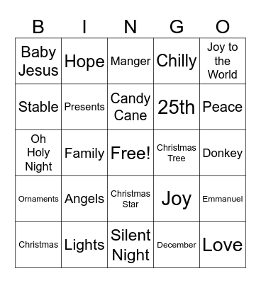 Christmas Bingo Card