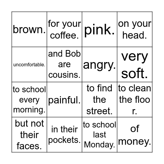 a/o/u/ Discrimination Bingo Card