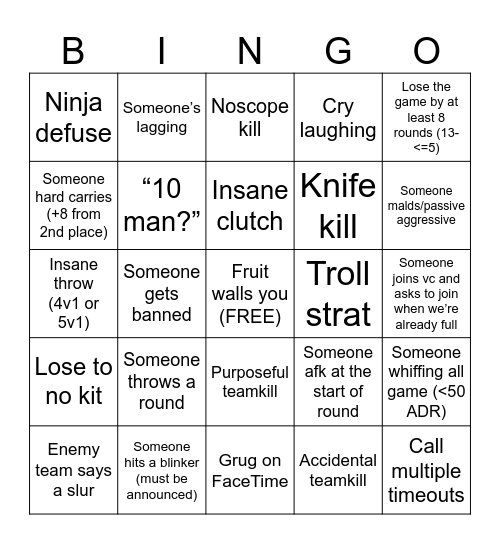 Mattcord CS Bingo Card