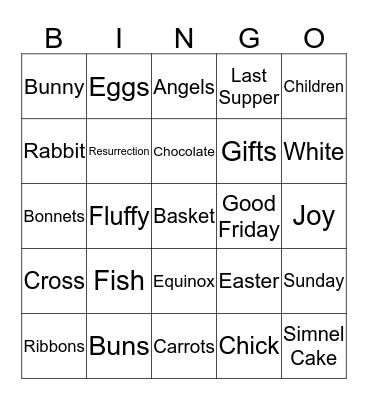 Easter Bingo Card