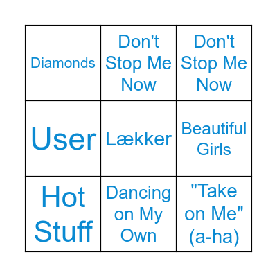 Telenor Consumer Music Bingo Card