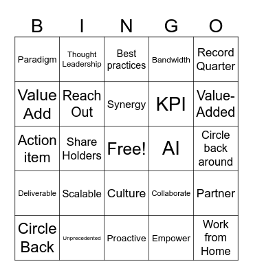 Call Bingo Card