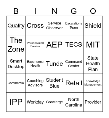 All About Blue and You Bingo Card