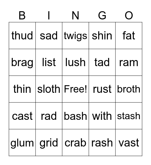 Really Great Reading Bingo Card