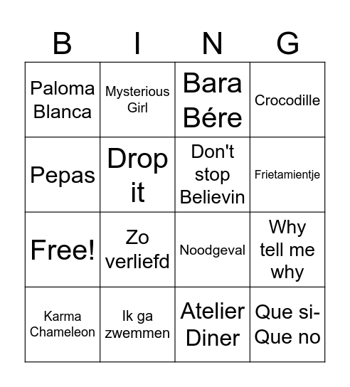 Oedelem meets Blauwpoort again! Bingo Card