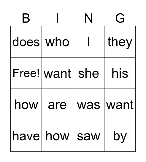 Layer 1 Red Word Review Bingo Card