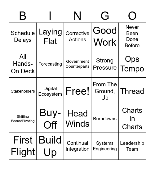 NG Town Hall BINGO Card