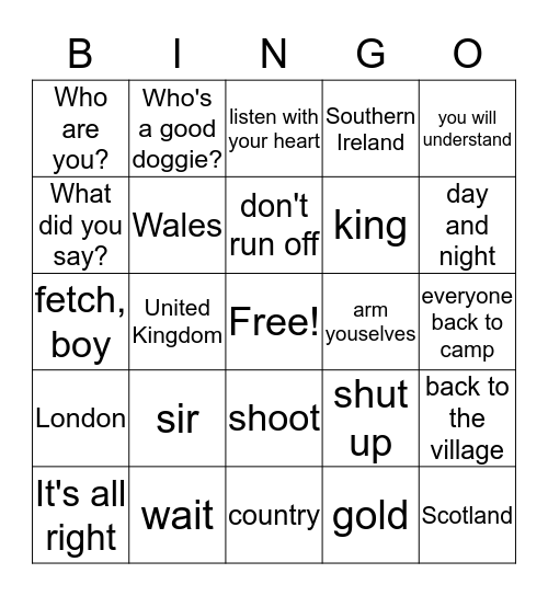 UK \ Pocahontas Bingo Card