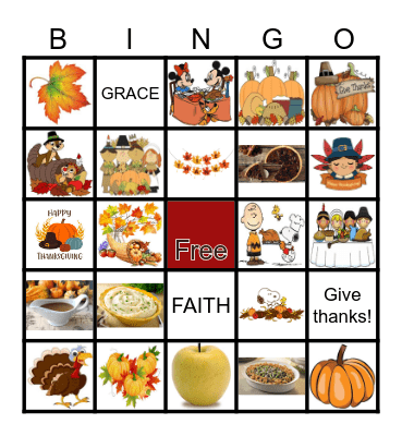 THANKSGIVING BINGO Card