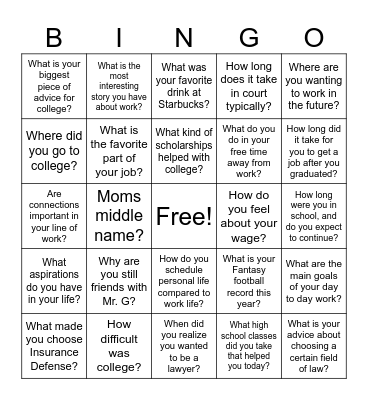 Guest Speaker - Matthew Nixon Bingo Card